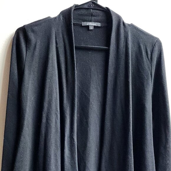 Ambiance Black Angled Open Cardigan Size Large - Picture 6 of 16